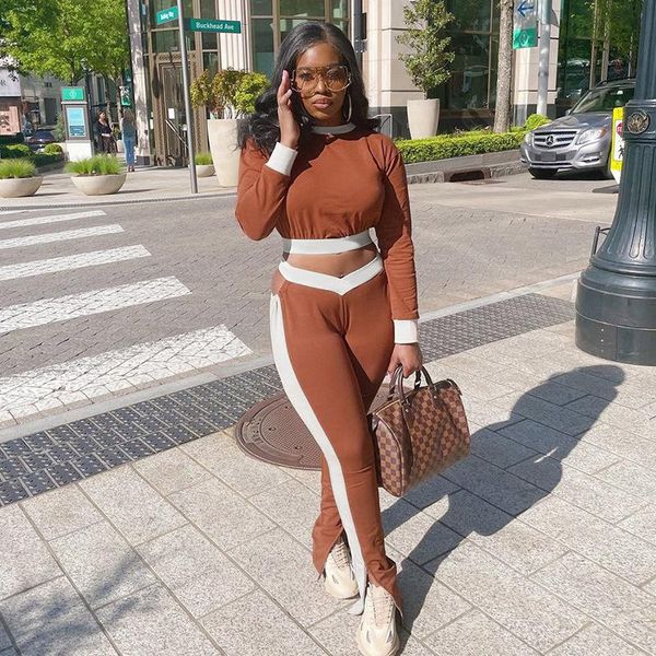women's two piece pants cut out color block patchwork tracksuit fall clothes for women casual sports fitness crop + set streetwear, White
women's two piece pants cut out color block patchwork tracksuit fall clothes for women casual sports fitness crop + set streetwear, White