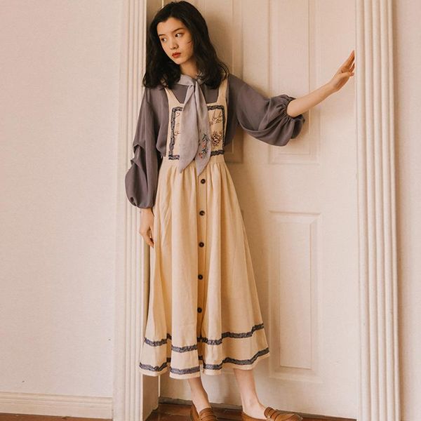 casual dresses strap skirt little angel pattern original design sweet suit long pile up sleeve bow embroidery retro, Black;gray
casual dresses strap skirt little angel pattern original design sweet suit long pile up sleeve bow embroidery retro, Black;gray