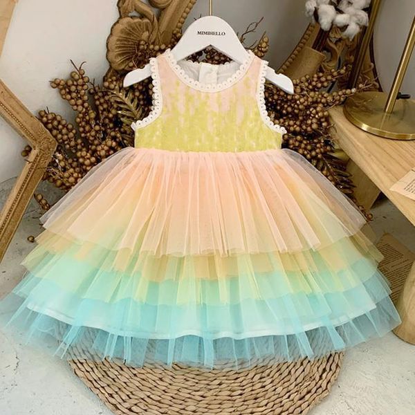 kids baby girls summer sleeveless rainbow color tiered knee-length sequins mesh toddler children cupcake dress 6m-5y girl's dresses, Red;yellow
kids baby girls summer sleeveless rainbow color tiered knee-length sequins mesh toddler children cupcake dress 6m-5y girl's dresses, Red;yellow