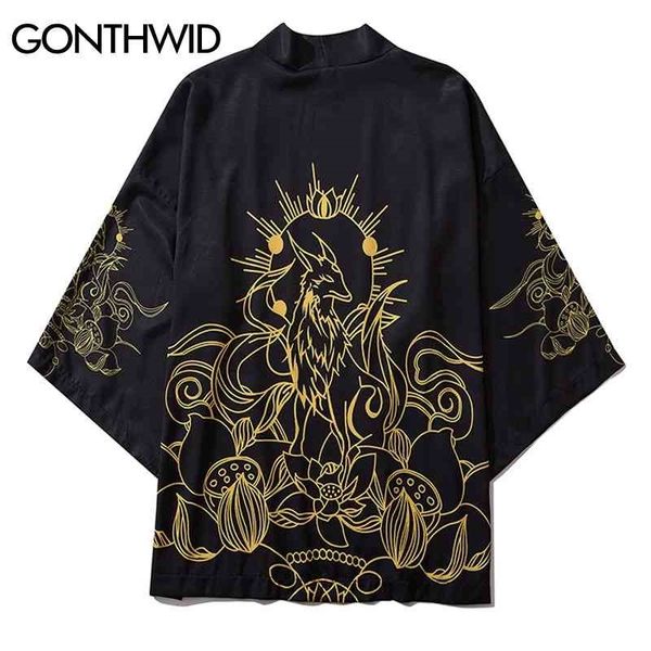 gonthwid lotus flowers print japanese kimono cardigan jacket coats harajuku hip hop casual loose streetwear shirts jackets 210410, Black;brown
gonthwid lotus flowers print japanese kimono cardigan jacket coats harajuku hip hop casual loose streetwear shirts jackets 210410, Black;brown