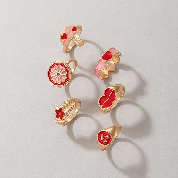 wedding rings 6pcs/set fashion cherry mushroom daisy flowers for women geometry heart star ring set party jewelry 20021, Slivery;golden
wedding rings 6pcs/set fashion cherry mushroom daisy flowers for women geometry heart star ring set party jewelry 20021, Slivery;golden