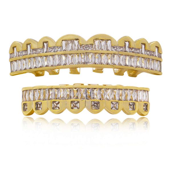 18k gold plated micro rectangular zircon hip hop inlaid diamond braces for men and women, Silver
18k gold plated micro rectangular zircon hip hop inlaid diamond braces for men and women, Silver