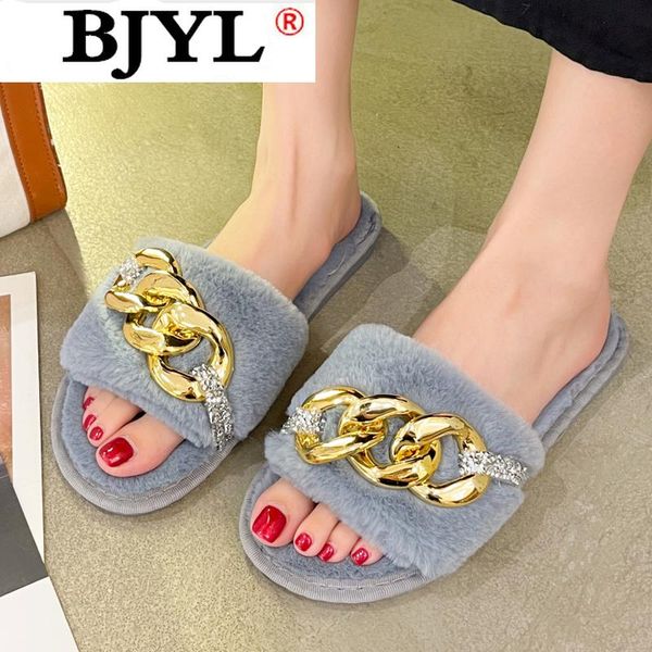 slippers 2021 summer metal chain plush fluffy home women's shoes fashion warm elegant round head breathable, Black
slippers 2021 summer metal chain plush fluffy home women's shoes fashion warm elegant round head breathable, Black