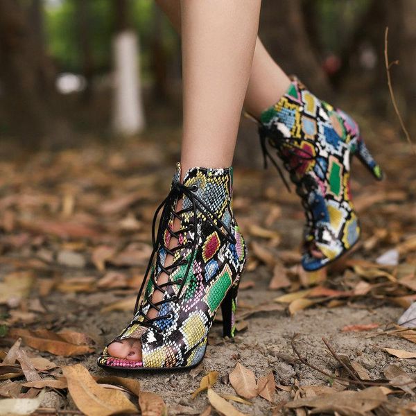 boots qzyerai 2021 summer style high heels women cool lace-up python lines fish mouth shoes female, Black
boots qzyerai 2021 summer style high heels women cool lace-up python lines fish mouth shoes female, Black