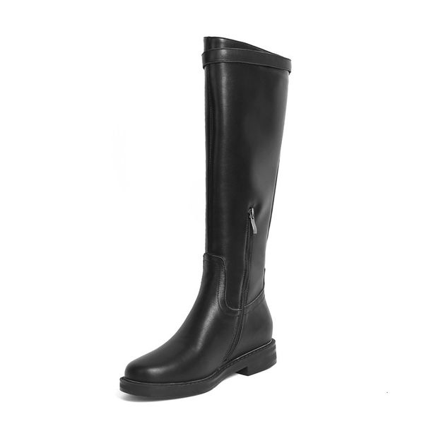 asumer size large 43 genuine female leather riding square jump solid-colored shoes zip heel low-knee high boots, Black
asumer size large 43 genuine female leather riding square jump solid-colored shoes zip heel low-knee high boots, Black