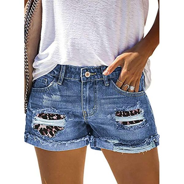 women's jeans summer style bottoms mini pants ladies leopard print camouflage ripped patch fabric rolled edge fashion shorts, Blue
women's jeans summer style bottoms mini pants ladies leopard print camouflage ripped patch fabric rolled edge fashion shorts, Blue