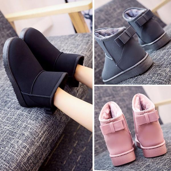 boots snow women's low tube butterfly knot flat heel waterproof and warm keeping fashion classic shoes, Black
boots snow women's low tube butterfly knot flat heel waterproof and warm keeping fashion classic shoes, Black