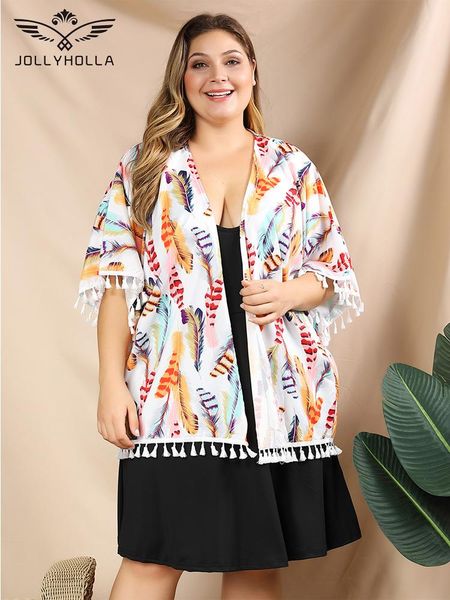 jollyholla 2021 women summer bikini beach cover up swimwear kimono cardigan tassel short sleeves floral print bohemian dresses women's, White;black
jollyholla 2021 women summer bikini beach cover up swimwear kimono cardigan tassel short sleeves floral print bohemian dresses women's, White;black