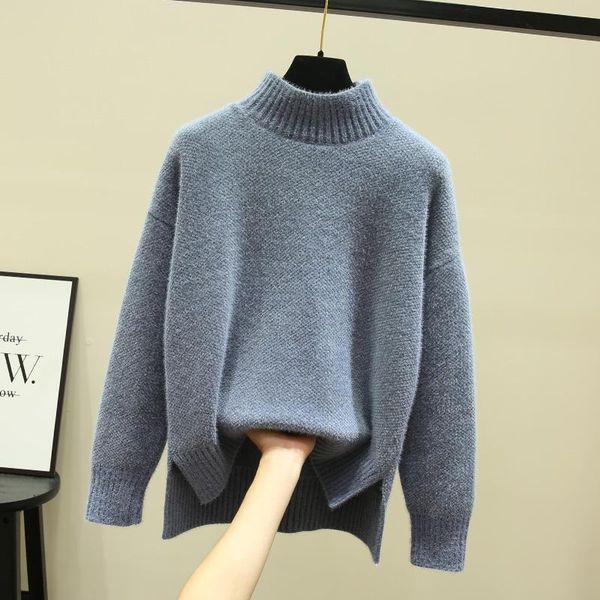 women's sweaters solid turtleneck women loose thicken warm lady elegant pulls winter fleece comfortable material outwear coat, White;black
women's sweaters solid turtleneck women loose thicken warm lady elegant pulls winter fleece comfortable material outwear coat, White;black