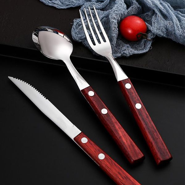 stainless steel cutlery with wooden handle 304 and spoon western steak set d dinnerware sets
stainless steel cutlery with wooden handle 304 and spoon western steak set d dinnerware sets