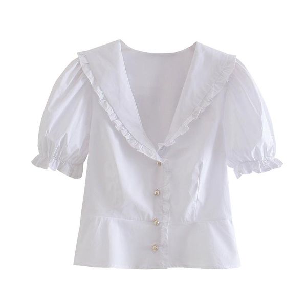 women's blouses & shirts jc·kilig 2021 diamond button ruffle girls' bubble shirt op9672, White
women's blouses & shirts jc·kilig 2021 diamond button ruffle girls' bubble shirt op9672, White
