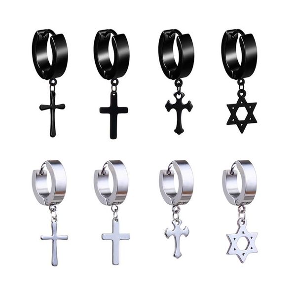 hoop & huggie trend punk gothic style 304 stainless steel earrings charm hip hop fashion jewelry cross hexagram ear studs gifts, Golden;silver
hoop & huggie trend punk gothic style 304 stainless steel earrings charm hip hop fashion jewelry cross hexagram ear studs gifts, Golden;silver