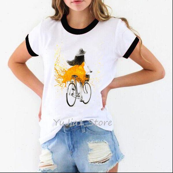 watercolor yellow bicycle girl women print clothes vogue camiseta mujer harajuku tumble tee, White
watercolor yellow bicycle girl women print clothes vogue camiseta mujer harajuku tumble tee, White