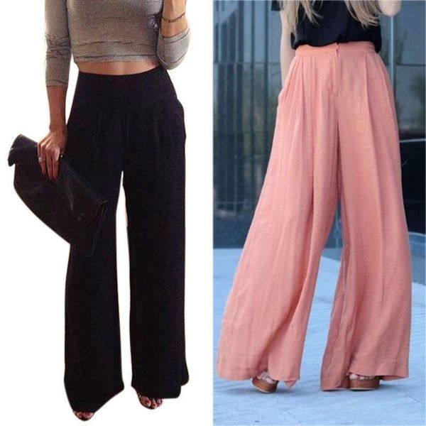 women's leggings women chiffon pants wide leg high waist trousers loose casual long, Black
women's leggings women chiffon pants wide leg high waist trousers loose casual long, Black