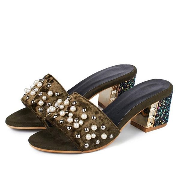 sandals women's sequin thick heel 2021 summer european and american style foreign trade fashion pearl open toe size shoes, Black
sandals women's sequin thick heel 2021 summer european and american style foreign trade fashion pearl open toe size shoes, Black