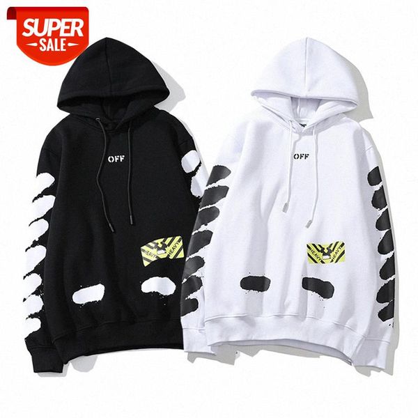 ow white sweater men's hooded plus fleece couple long sleeve thick men #455y, Black
ow white sweater men's hooded plus fleece couple long sleeve thick men #455y, Black