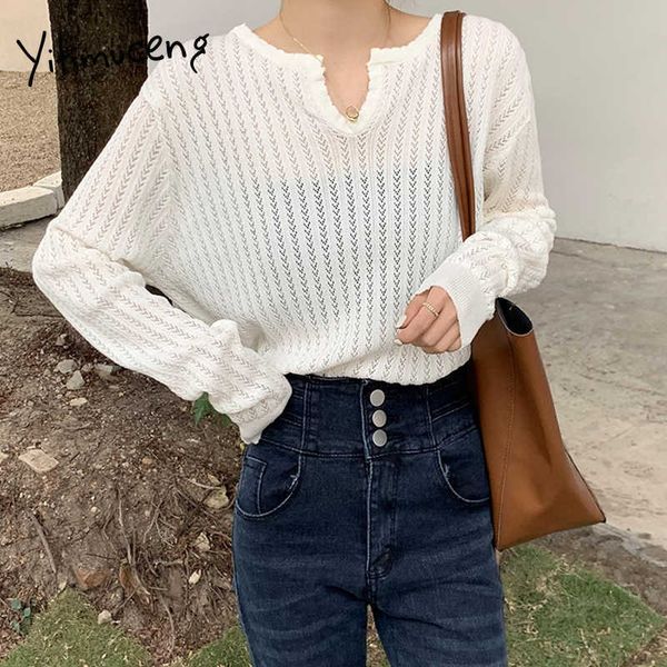 yitimuceng blouse women cut out shirts long sleeve unicolor black white spring summer korean fashion simple style 210601
yitimuceng blouse women cut out shirts long sleeve unicolor black white spring summer korean fashion simple style 210601