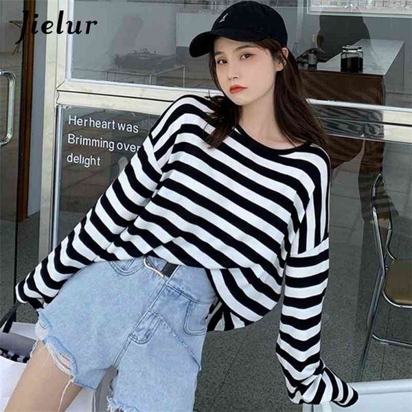 stripe autumn winter sweater women loose knitted sweaters slim pull femme korean chic basic primer o-neck pullovers 210426, White;black
stripe autumn winter sweater women loose knitted sweaters slim pull femme korean chic basic primer o-neck pullovers 210426, White;black