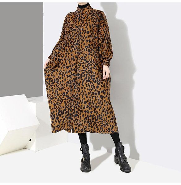 women's trench coats 2021 spring women leopard printed fashion long sleeve pockets stand collar loose windbreaker, Tan;black
women's trench coats 2021 spring women leopard printed fashion long sleeve pockets stand collar loose windbreaker, Tan;black