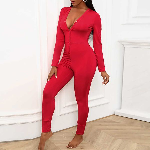 women fashion casual v neck long sleeve solid color jumpsuits overalls buttoned design adults pajamas jumpsuit 210716, Black;white
women fashion casual v neck long sleeve solid color jumpsuits overalls buttoned design adults pajamas jumpsuit 210716, Black;white