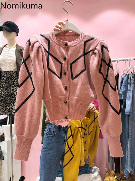 nomikuma korean hit color argyle short sweater coat causal o-neck puff long sleeve knitted jacket new women cardigan 6c470 210427, White;black
nomikuma korean hit color argyle short sweater coat causal o-neck puff long sleeve knitted jacket new women cardigan 6c470 210427, White;black