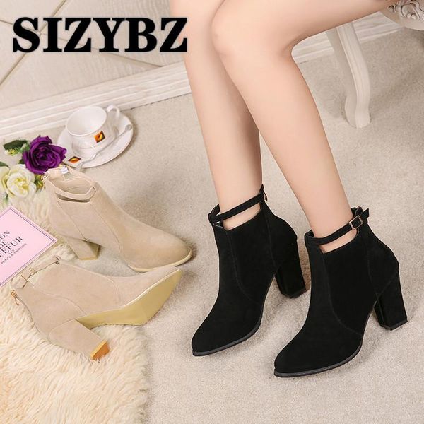 boots zipper women winter shoes fashion suede leather buckle strap high heel ladies warm ankle for, Black
boots zipper women winter shoes fashion suede leather buckle strap high heel ladies warm ankle for, Black