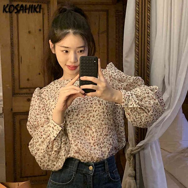 women blouses korean elegant floral print puff sleeve female shirts office lady chic blusas 210422, White
women blouses korean elegant floral print puff sleeve female shirts office lady chic blusas 210422, White
