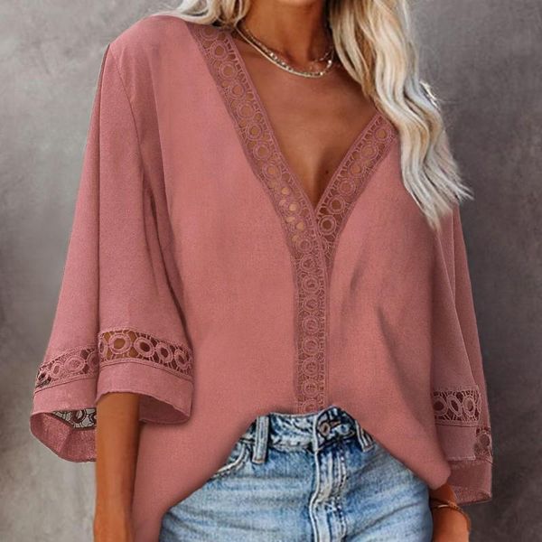 women's blouses & shirts summer blouse deep v neck hollow out office lady clothes casual shirt for women elegant female 2021, White
women's blouses & shirts summer blouse deep v neck hollow out office lady clothes casual shirt for women elegant female 2021, White