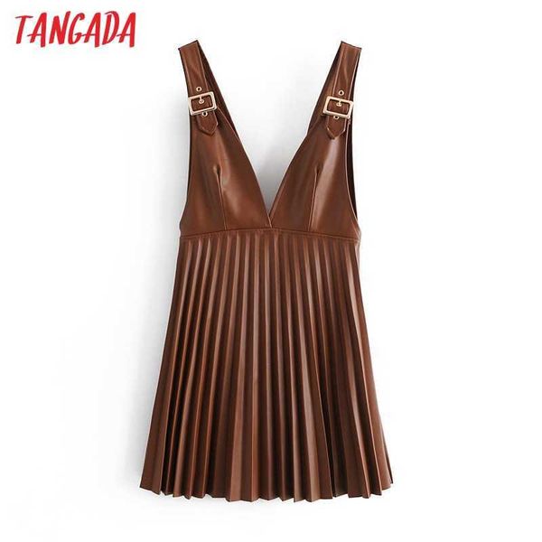 tangada fashion women brown faux leather pleated dress strap sleeveless ladies elegant short dress vestidos 3h126 210609, Black;gray
tangada fashion women brown faux leather pleated dress strap sleeveless ladies elegant short dress vestidos 3h126 210609, Black;gray