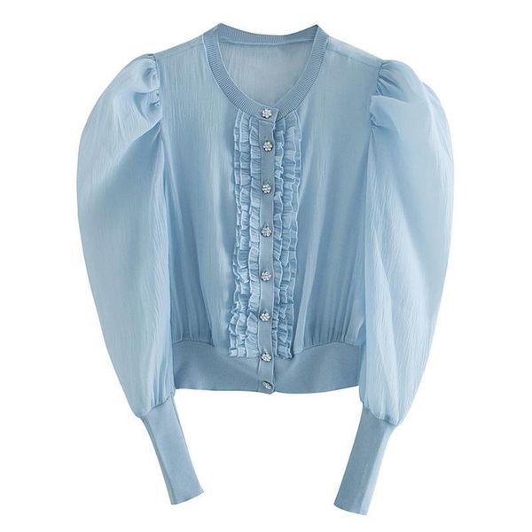 agong polyester casual o neck womens sweaters fashion perspective organza elegant cascading blue female ladies hq, White;black
agong polyester casual o neck womens sweaters fashion perspective organza elegant cascading blue female ladies hq, White;black