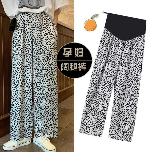maternity bottoms 2021 summer wide-legged high waist leopard printed chiffon belly pants thin pregnant woman's polka dot slacks trouser, White
maternity bottoms 2021 summer wide-legged high waist leopard printed chiffon belly pants thin pregnant woman's polka dot slacks trouser, White