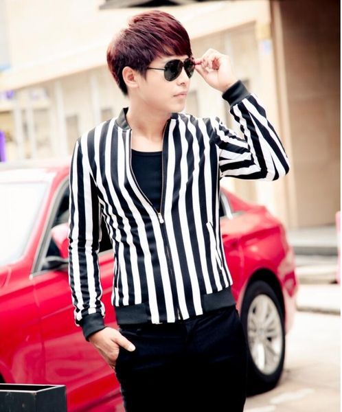 men's jackets spring and autumn fashion england striped stand collar slim male jacket nightclubs hair stylist plus size men coat, Black;brown
men's jackets spring and autumn fashion england striped stand collar slim male jacket nightclubs hair stylist plus size men coat, Black;brown