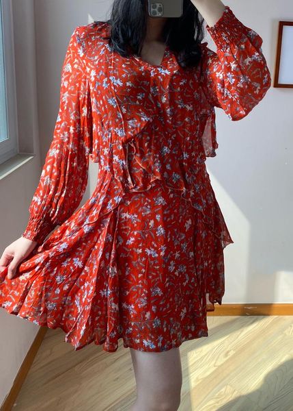 casual dresses women fashion chiffon floral print long sleeve v neck mini dress with ruffle trim - 2021 latest female red, Black;gray
casual dresses women fashion chiffon floral print long sleeve v neck mini dress with ruffle trim - 2021 latest female red, Black;gray