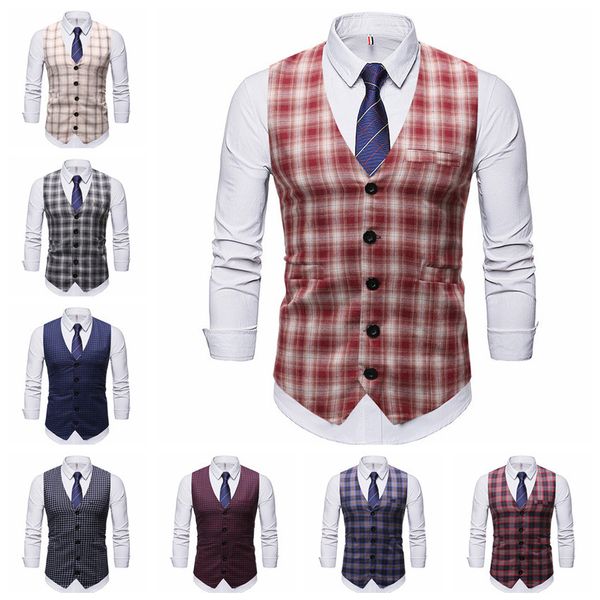 fashion vest men's plaid suit waistcoat in autumn 2021 european wedding, Black;white
fashion vest men's plaid suit waistcoat in autumn 2021 european wedding, Black;white