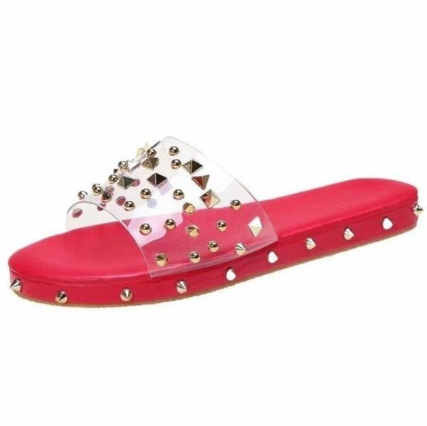 slippers large size 35-43 ladies summer transparent pvc flat beach womens shoes chic rivet outdoor sandals, Black
slippers large size 35-43 ladies summer transparent pvc flat beach womens shoes chic rivet outdoor sandals, Black