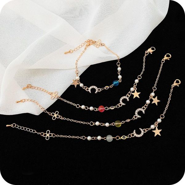 charm bracelets simple fashion star moon bracelet for women girls elegant gold thin chain 2021 trend jewelry gift, Golden;silver
charm bracelets simple fashion star moon bracelet for women girls elegant gold thin chain 2021 trend jewelry gift, Golden;silver