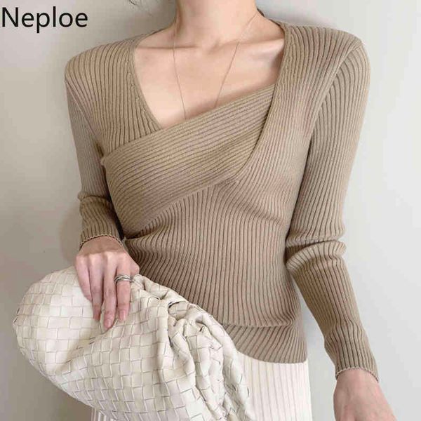 neploe irregular knitted pullovers korean fashion knitwear sweaters for women slim fit long sleeve jumper sueter mujer 210422, White;black
neploe irregular knitted pullovers korean fashion knitwear sweaters for women slim fit long sleeve jumper sueter mujer 210422, White;black