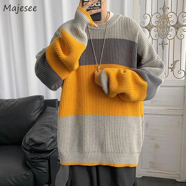 men's sweaters men pullovers sweater o-neck striped panelled couple preppy style baggy all-match knitted jumper retro fall winter soft, White;black
men's sweaters men pullovers sweater o-neck striped panelled couple preppy style baggy all-match knitted jumper retro fall winter soft, White;black