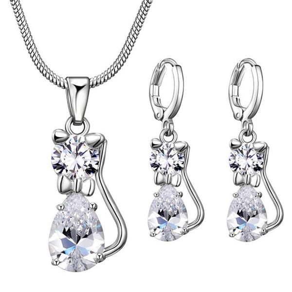 earrings & necklace moonrocy cubic zirconia crystal and jewelry set cat silver color for women girls gift drop wholesale
earrings & necklace moonrocy cubic zirconia crystal and jewelry set cat silver color for women girls gift drop wholesale