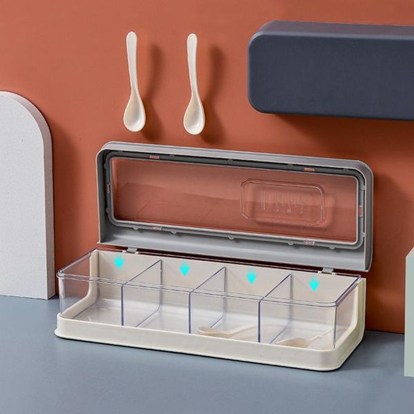 storage bottles & jars 4 compartment seasoning box with spoons and cover container cruet spice can pot for salt sugar wholesale&dropship
storage bottles & jars 4 compartment seasoning box with spoons and cover container cruet spice can pot for salt sugar wholesale&dropship