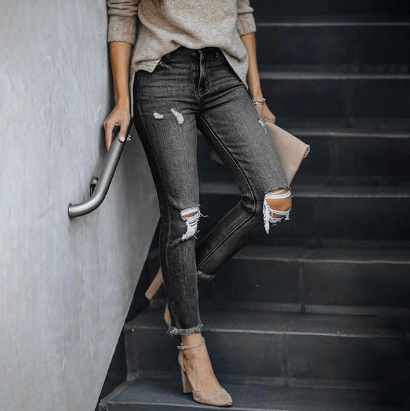women's jeans 2021 skinny women streetwear mid rise vintage ripped black fashion stretch simple casual pencil pants, Blue
women's jeans 2021 skinny women streetwear mid rise vintage ripped black fashion stretch simple casual pencil pants, Blue