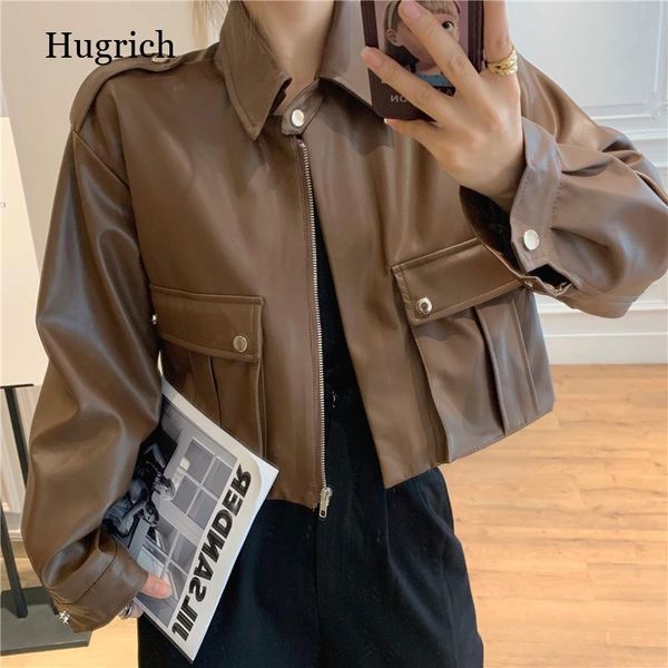 women's jackets leather jacket women korean high street moto biker zipper female 2021 spring loose streetwear large size clothing, Black;brown
women's jackets leather jacket women korean high street moto biker zipper female 2021 spring loose streetwear large size clothing, Black;brown