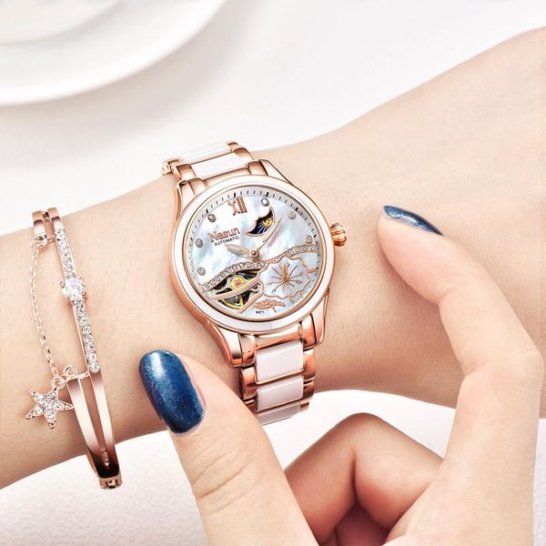 wristwatches switzerland nesun hollow tourbillon women watch luxury brand clock automatic self-wind wristwatch waterproof ladies 2021, Slivery;brown 
wristwatches switzerland nesun hollow tourbillon women watch luxury brand clock automatic self-wind wristwatch waterproof ladies 2021, Slivery;brown