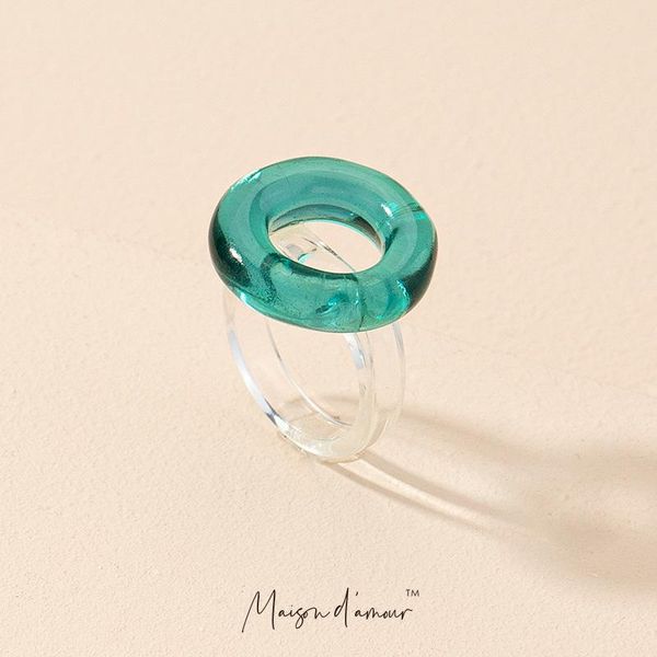 cluster rings wholesale korean fashion trendy2021 clear transparency acrylic finger ins style women gift, Golden;silver