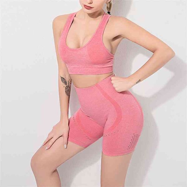6 colors 2 piece set short yoga bra high waist shorts women gym workout sport wear fitness crop suit 210813, Gray
6 colors 2 piece set short yoga bra high waist shorts women gym workout sport wear fitness crop suit 210813, Gray