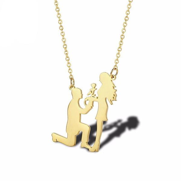 stainless steel man proposing marriage necklace unique wedding lady jewelry commemorate valentine's day gift chains, Silver
stainless steel man proposing marriage necklace unique wedding lady jewelry commemorate valentine's day gift chains, Silver