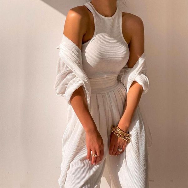 women's two piece pants casual three set women fashion cardigan shirt high waist and crop suit female simple tracksuits womens outfits, White
women's two piece pants casual three set women fashion cardigan shirt high waist and crop suit female simple tracksuits womens outfits, White