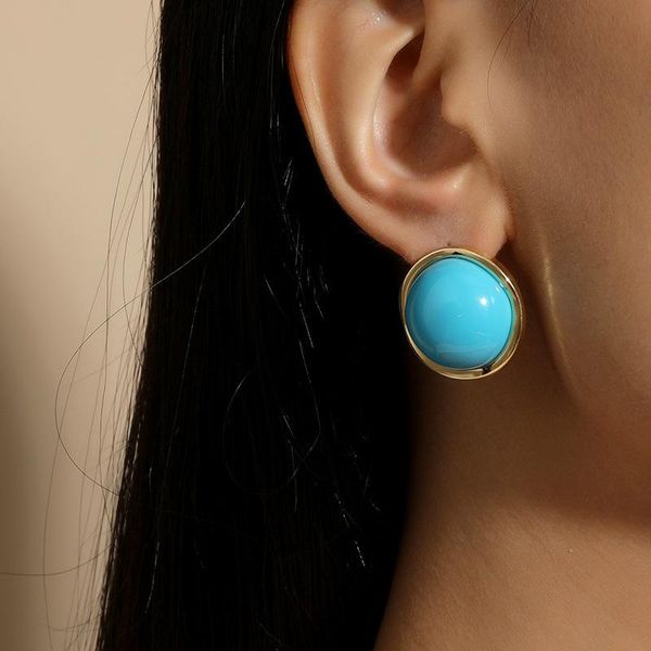 stud vintage round green stone gold color earrings for women jewelry accessroies gift ethnic style party, Golden;silver
stud vintage round green stone gold color earrings for women jewelry accessroies gift ethnic style party, Golden;silver