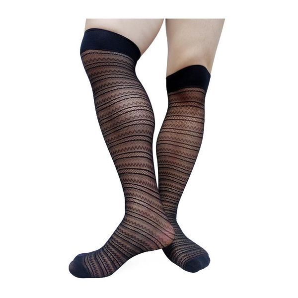 men's socks vintage see through mens over knee striped stocking lingerie fashion male formal dress suit tube hose, Black
men's socks vintage see through mens over knee striped stocking lingerie fashion male formal dress suit tube hose, Black