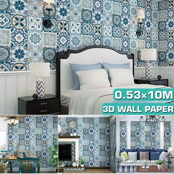 wallpapers 0.53x10m blue and white porcelain theme waterproof mildew proof stickers 3d diy tiles home decorate
wallpapers 0.53x10m blue and white porcelain theme waterproof mildew proof stickers 3d diy tiles home decorate